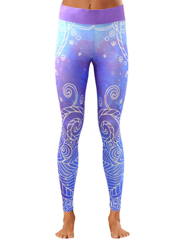 

BiggDesign BiggYoga Karma Tights Leggings for Women, Small, Blue/Purple