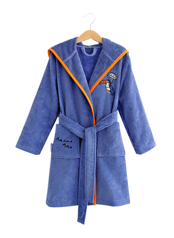 Milk&Moo Flying Toucan Bathrobe for Kids, Purple