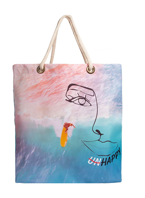 Biggdesign Beach Shoulder Bag with Rope Handle & Inner Pocket for Women, Large, Multicolour
