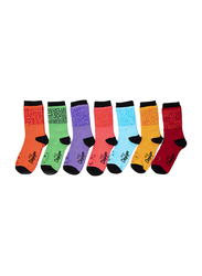 Biggdesign Moods Up Socket Socks Set for Girls, 7 Pairs, Multicolour