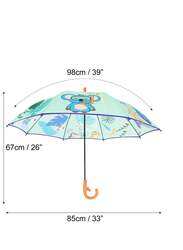 Milk & Moo Jungle Friends 8 Ribs Folding Umbrella with Whistle for Children, Multicolour