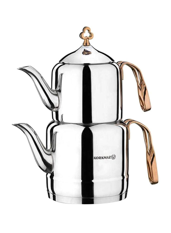 

Korkmaz 1.1-2L Solar Base Cintemani Tea Pot, A213, Rose Gold/Silver