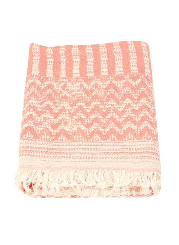 Ecocotton Karla Peshtamal Bath Towel, 90x180cm, Peach