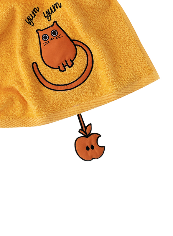Milk & Moo 2-Pieces Tombish Cat Baby Towels Set, Orange/Brown