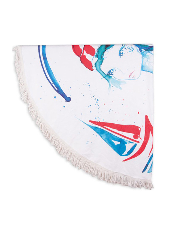 Anemoss Sailor Girl Round Beach Towel, Multicolour