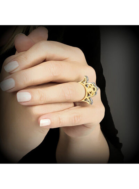 Tash Design 925 Sterling Silver Hamsa Fashion Ring for Women, Multicolour
