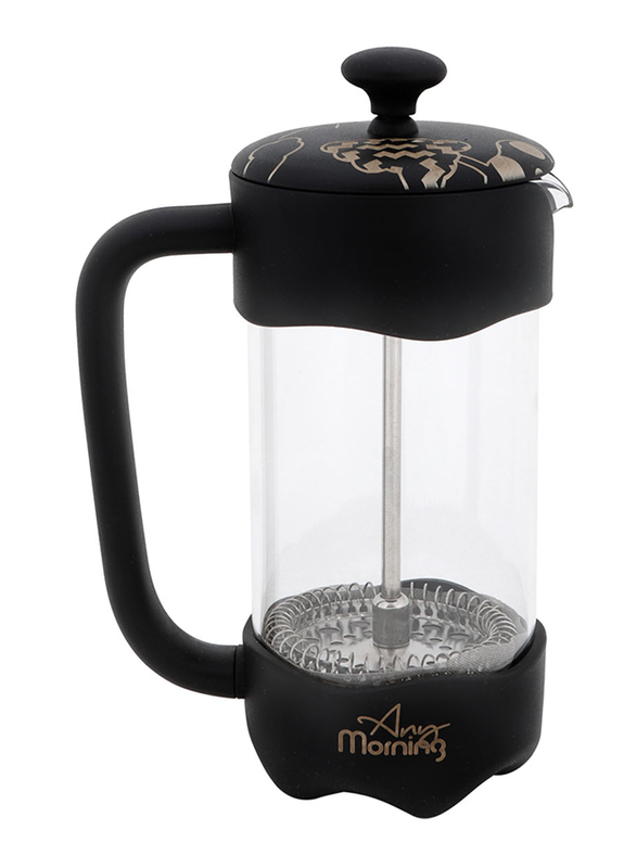 Any Morning 0.35L Plastic French Press Coffee and Tea Maker, FY92, Black