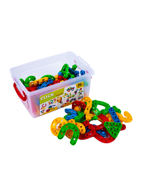 Dede 96-Piece Click Clack Puzzle Playset with Small Box, Ages 3+, Multicolour