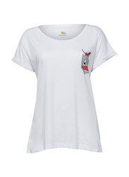 BiggDesign Cats Regular T-Shirt for Women, M, White