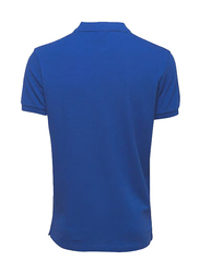 BiggDesign Anemoss Cotton Sailboat Polo Collar T-shirt for Men, S, Blue