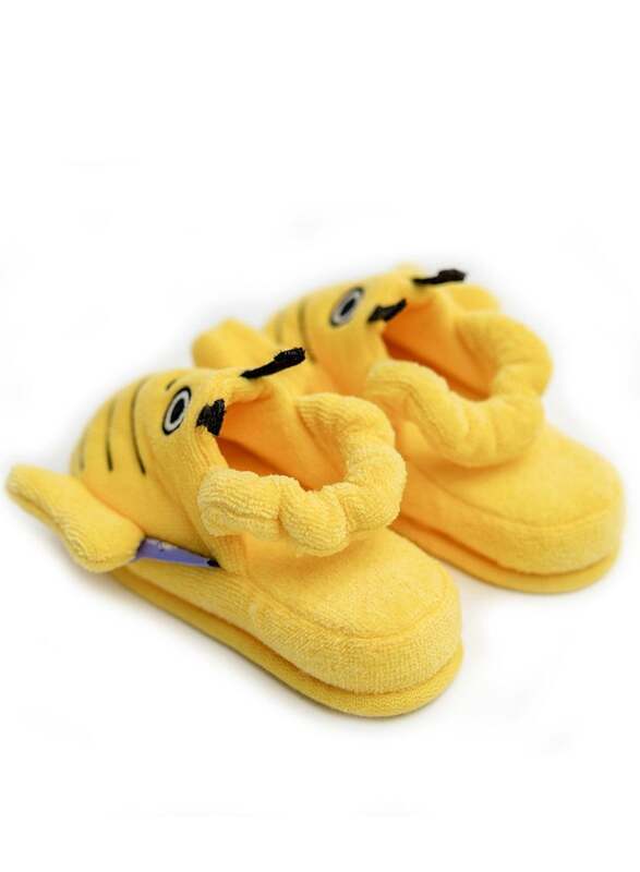 Milk & Moo Buzzy Bee 100% Cotton Toddler Slippers, 2-4 Years, Yellow