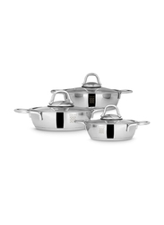 Serenk 6-Piece Definition Stainless Steel Round Egg Pan Set, Silver