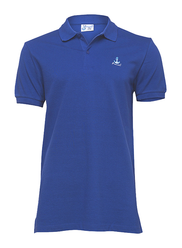 BiggDesign Anemoss Sailboat Short Sleeve Polo Collar T-Shirt for Men, Large, Dark