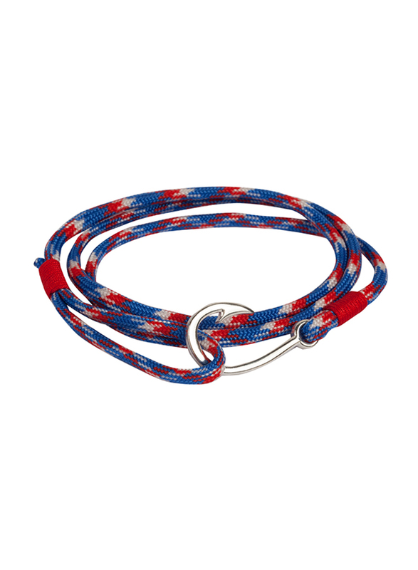 BiggDesign AnemosS Fishing Line Design Rope Multi-Strand Bracelet for Men, Blue/Red