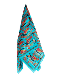 Biggdesign Tulip Patterned Silk Scarf for Women, Multicolour