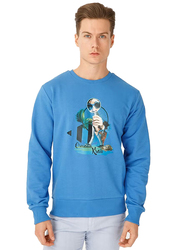 BiggDesign Nature King of the Forest Sweatshirt for Men, XL, Blue