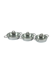 Hisar 6-Piece Teos Stainless Steel Round Egg Pans Cookware Set, Silver