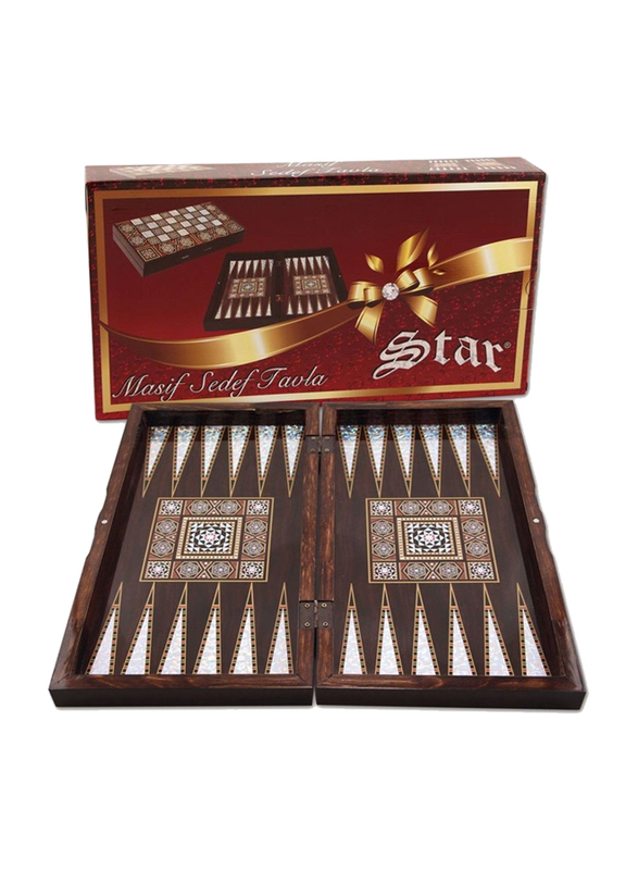 

Star Solid Mother of Pearl Backgammon Set, Multicolour