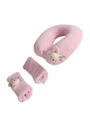 Babyjem Travel Pillow Set for Kids, 3 Pieces, 18+ Months, Pink