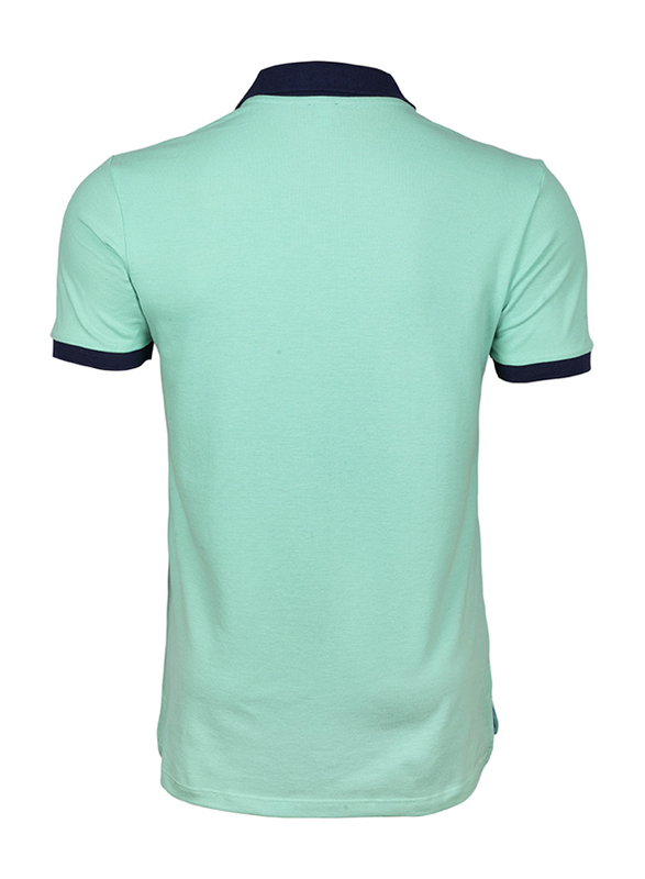 Anemoss Marine Half Sleeve Polo T-Shirt for Men, Small, Mint Green