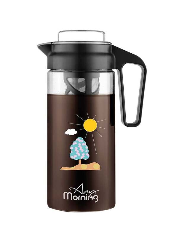 Any Morning 1300ml Cold Brew Ice Coffee and Ice Tea Maker, Black