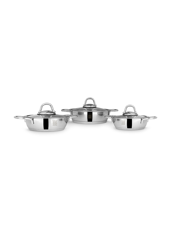 Serenk 6-Piece Definition Stainless Steel Round Egg Pan Set, Silver