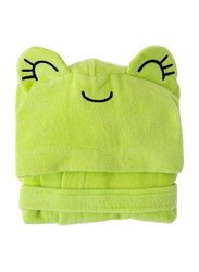 Milk & Moo Cacha Frog Velvet Hooded Robe for Kids, Green