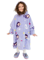 Milk & Moo Little Mermaid Wearable Hooded Blanket with Pouch, Purple