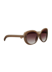 Xoom Vision Full-Rim Cat Eye Beige Sunglasses for Women, Purple Lens, P124744