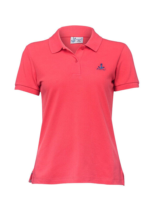 

Anemoss Seagull Pattern Polo Neck T-Shirt for Women, Medium, Pink
