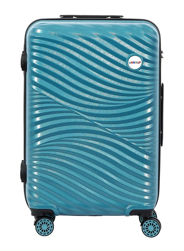 Biggdesign Lightweight Moods Up Carry On Luggage with Spinner Wheel and Lock System, Steel Blue, 28-Inch