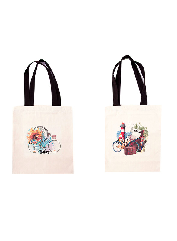 

Biggdesign Nature Canvas Tote Bag for Women, 2 Pieces, Off White