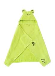 Milk & Moo Cacha Frog Velvet Hooded Towel for Babies, Green