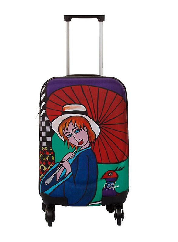 Biggdesign Girl with the Umbrella Suitcase for Women, Multicolour