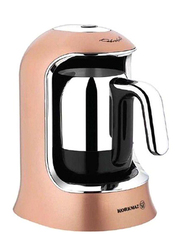 Korkmaz 4-Cups Kahvekolik Coffee Machine, A860-06, Rosa Gold/Chrome