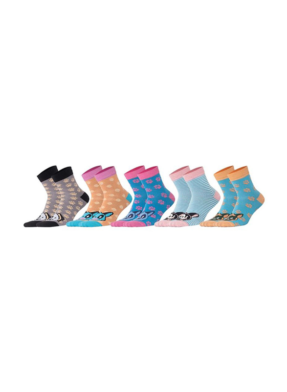 BiggDesign Dogs Design Women Socket Socks, 5 Pairs, Multicolour