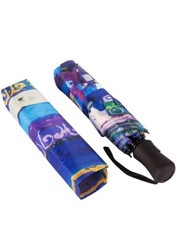 BiggDesign Evil Eye Mini 8 Ribs Folding Umbrella with UV Protection, Multicolour