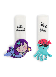 Milk&Moo Mermaid & Sailor Octopus Ultra Soft Seat Belt Accessory Set for Kids, 2 Pieces, Multicolour
