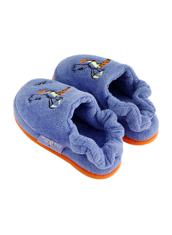 Milk&Moo Cotton Bath House Kids Slippers, 5-6 Years, Lavender/Orange