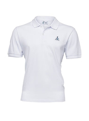 Anemoss Anchor Polo Collar T-Shirt for Men, S, White