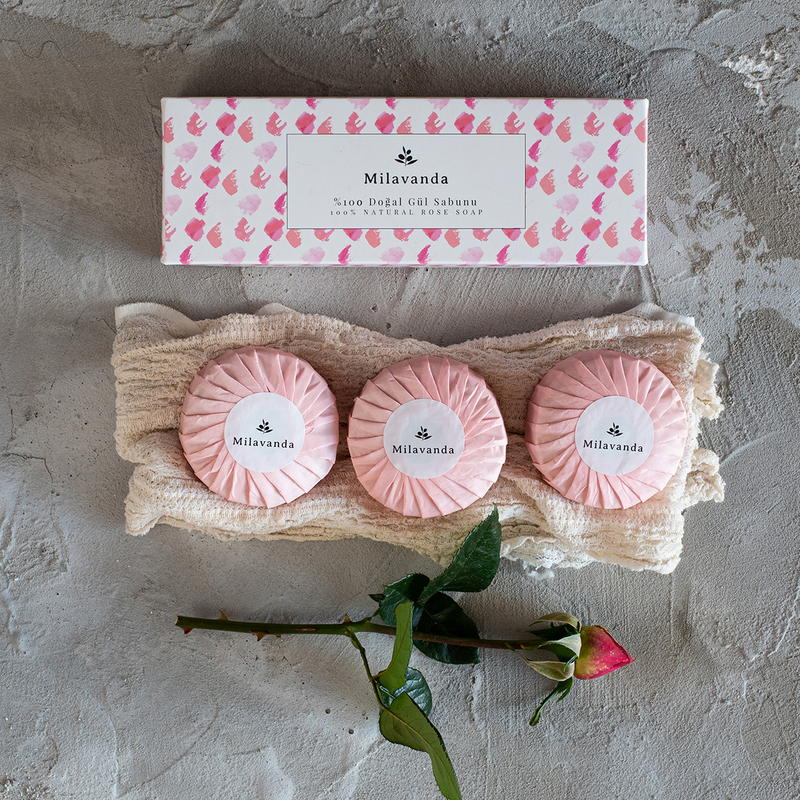 Milavanda Rose Soap, 3 Pieces