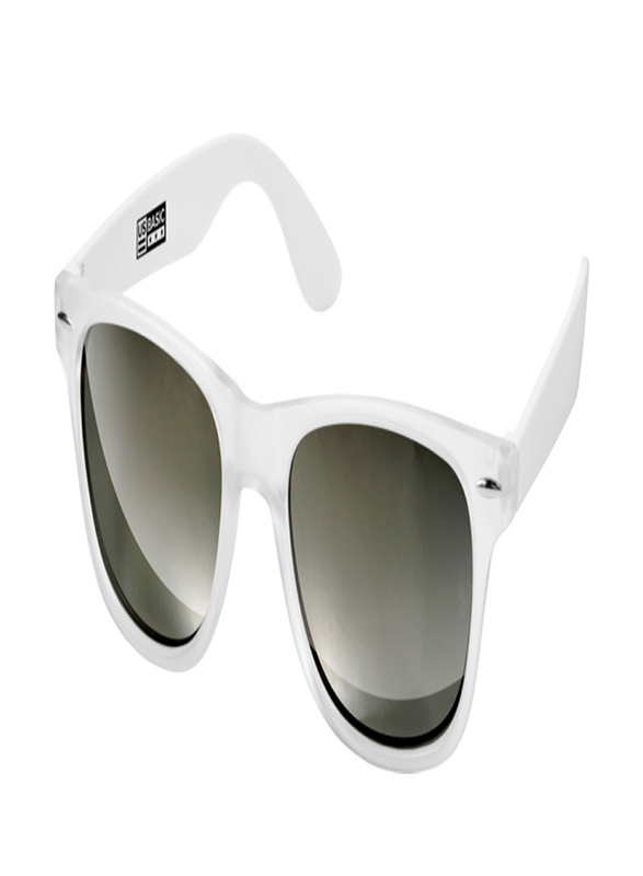 US Basic Full-Rim Wayfarer White Sunglasses Unisex, Grey Gradient Lens, 10037601