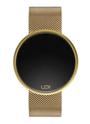 UpWatch Digital Watch for Unisex with Stainless Steel, Water Resistant, Gold-Black