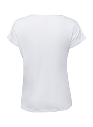 BiggDesign Cats Printed T-Shirt for Women, L, White