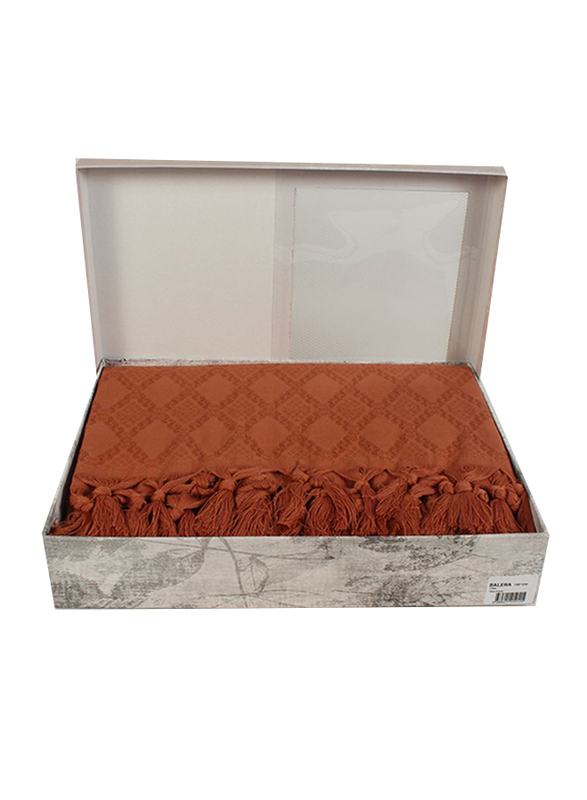 Ecocotton 3-Piece Balera Single Pique Set, 1 Pique + 1 Bed Sheet + 1 Pillow Case, Brown