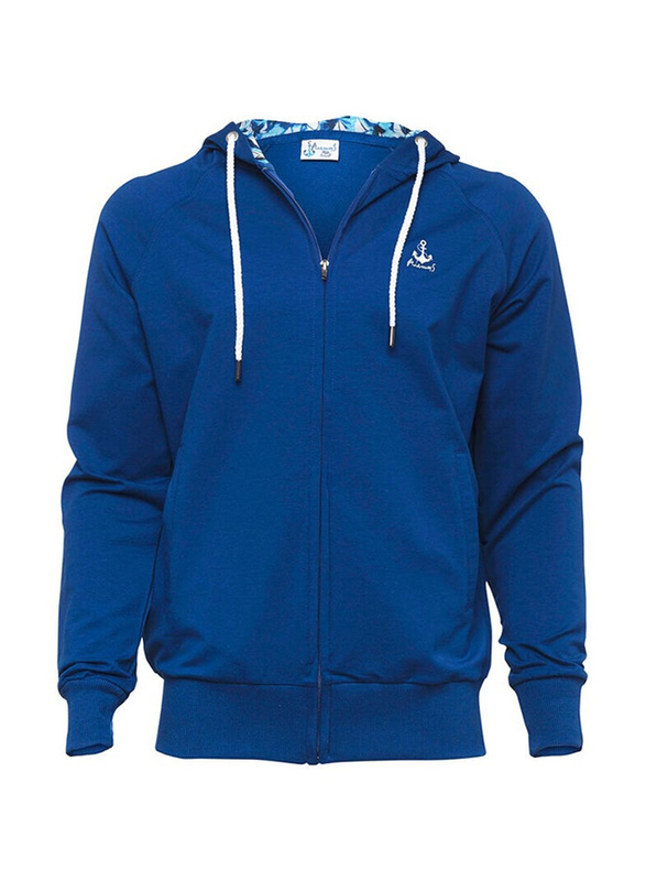 Anemoss Sailboat Patterned Sweatshirt for Men, Regular, Blue