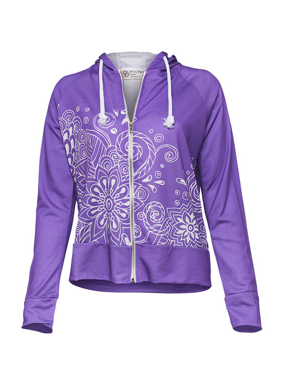 

BiggYoga Karma Zippered Sweatshirt for Women, Medium, Purple