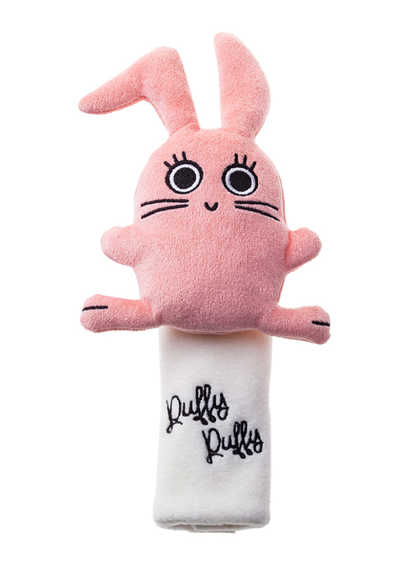 Milk & Moo Pink Rabbit Chancing Seatbelt Covers for Kids, Multicolour