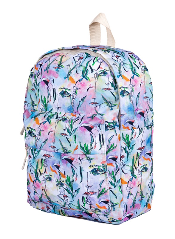 Biggdesign White Faces Backpack, Multicolour