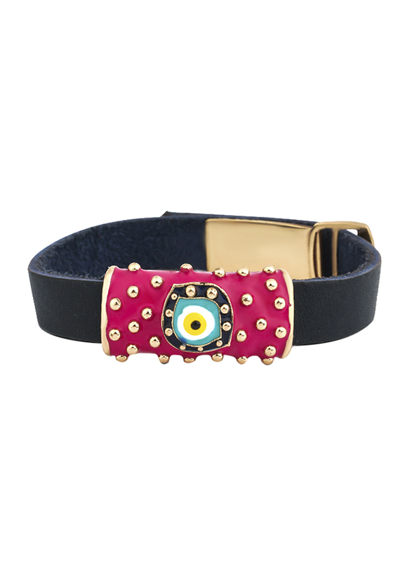 BiggDesign Charm Leather Wrist Band Bracelet for Women, Multicolour